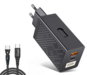 ARKAIA Oplader 65W - Snellader voor o.a Iphone | Samsung | Macbook | iPad | Laptop - Adapter 1 USB-C & 1 USB-A - Inclusief 2 meter kabel