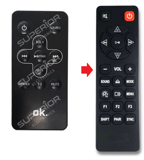 OK. OCS100BT-B Soundbar afstandsbediening