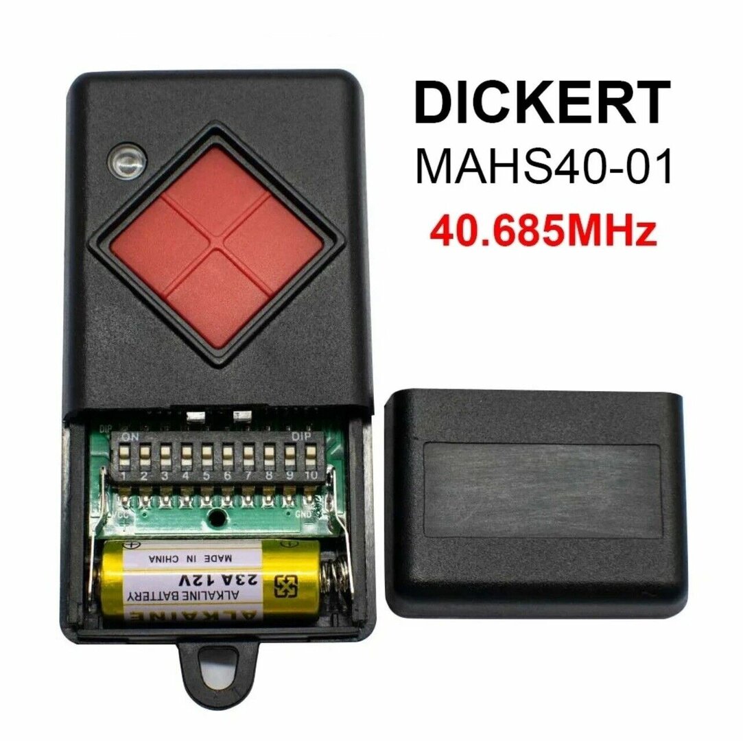 Vervangende Dickert MAHS40-01 handzender - 1 toets - 40,685MHz