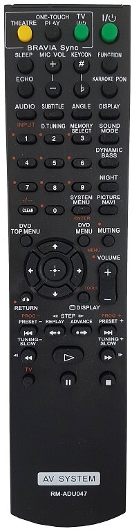 Alternatieve Sony RM-ADU048 afstandsbediening