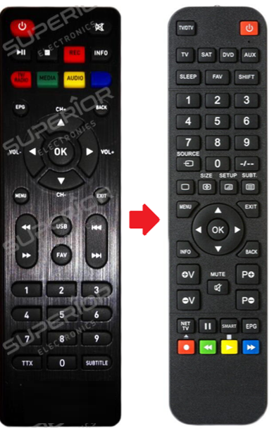 Alternatieve Red Opticum C200 HD TV Kabelreceiver afstandsbediening 