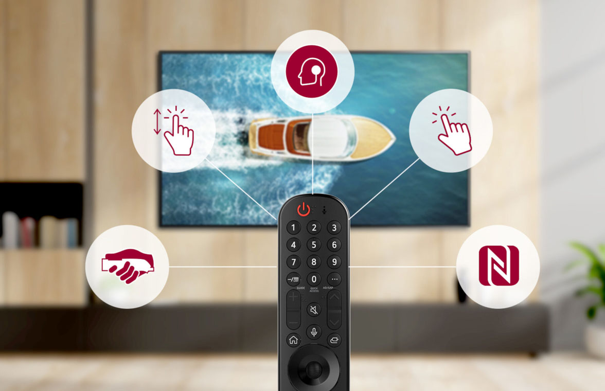 LG Magic Remote MR21GC - Afstandsbediening - Zwart - ingebouwde microfoon - Hotkeys