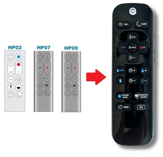 Dyson HP01 / HP02 / HP03 / HP04 / HP05 / HP06 / HP07 / HP09 afstandsbediening