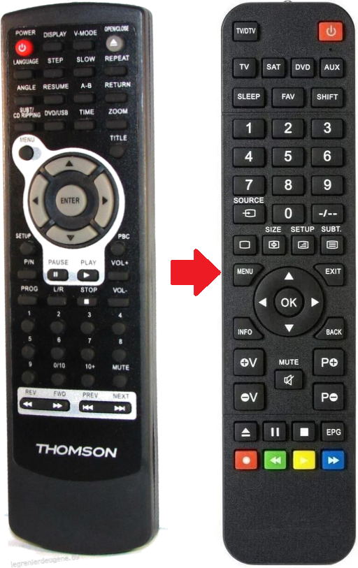 Thomson DVD120H afstandsbediening 