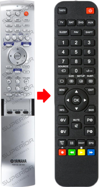 Alternatieve Yamaha FSR133 - ZD11660 afstandsbediening 