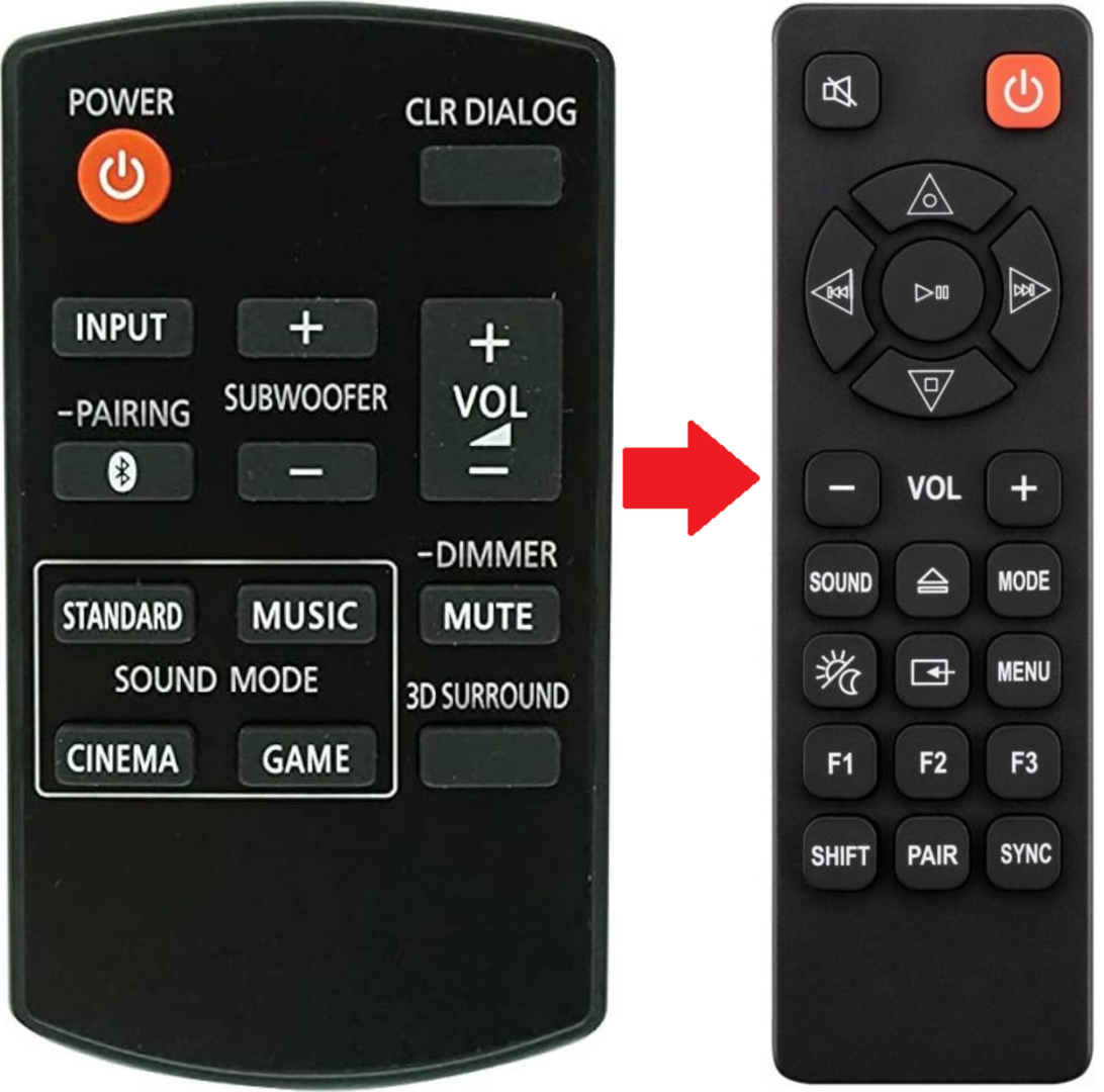 Vervangende Panasonic N2QAYC000133 afstandsbediening