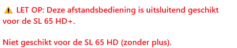 Vervangende Comag SL65HD+ afstandsbediening