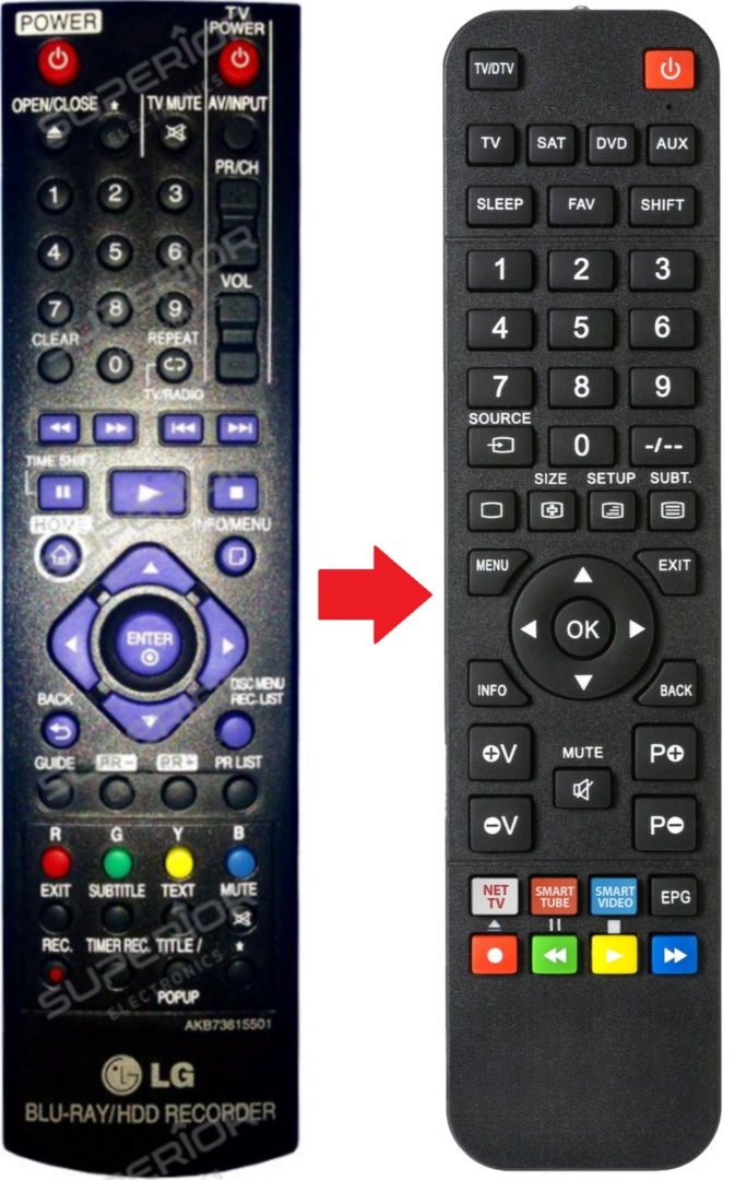 Alternatieve LG AKB73615501 afstandsbediening 