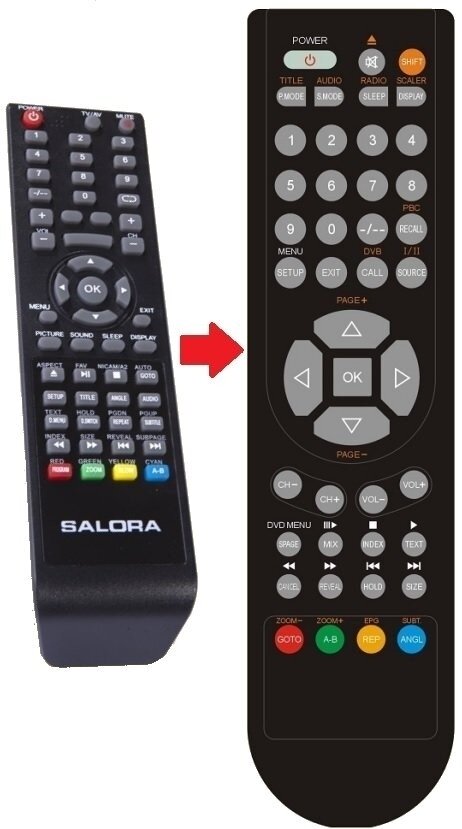 Salora LCD2222TNDVX afstandsbediening