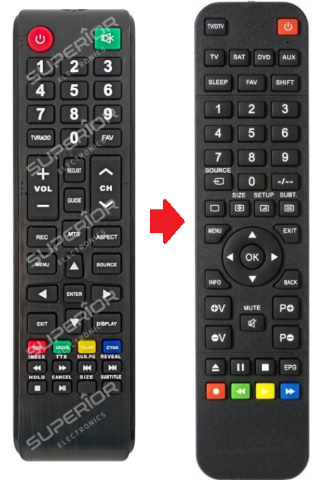 Vervangende Qilive Q32H231B / Q24H221B / Q3212FM afstandsbediening