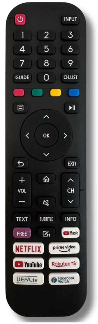 Edenwood Avtex Vidaa TV afstandsbediening - AV270TS | AV320TS | AV390TS | V219DS | V249DS | AV19TS | AV21TS | AV24TS | AV27TS | AV32TS |