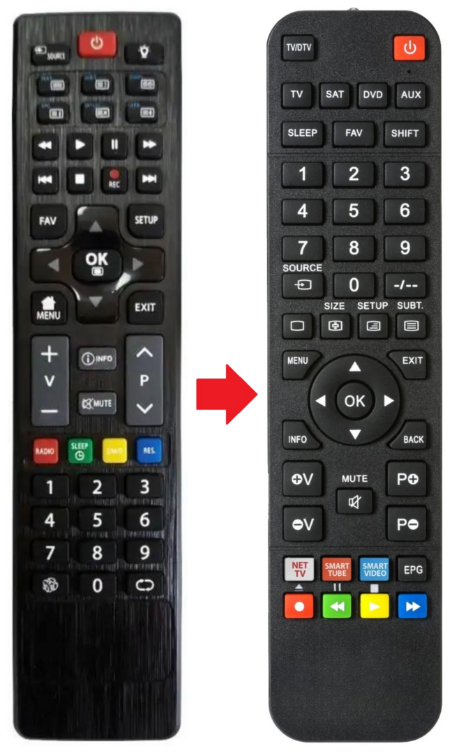 Afstandsbediening geschikt voor VIVAX TV-40S60T2S2 | TV-43S55T2S2 | TV-43S60T2