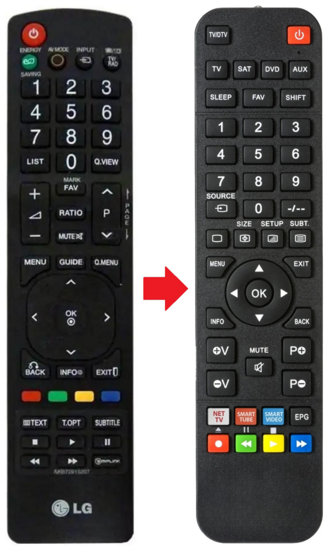 Afstandsbediening geschikt voor LG M2450DPZ | M2550D | M2550D-PZ