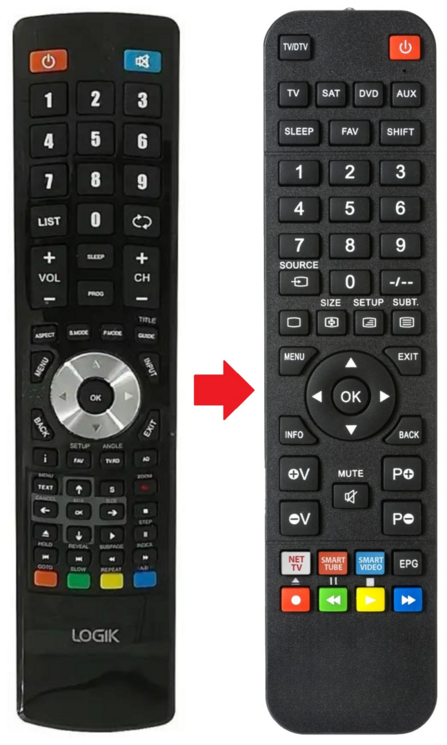 Afstandsbediening geschikt voor LOGIK L29HE12 | L29HE13N | L29HED14