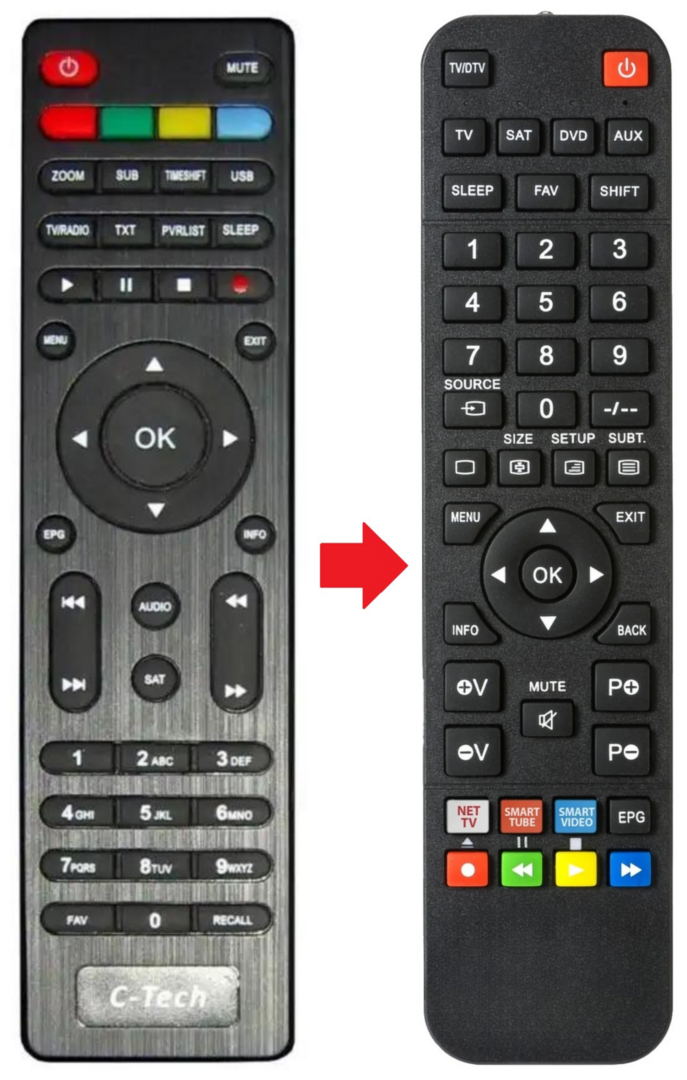 Afstandsbediening geschikt voor ECHOSONIC AZ1000 | MINIESRHD400PLUS