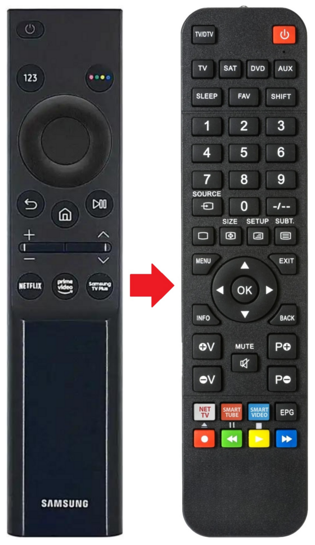 Afstandsbediening geschikt voor SAMSUNG UE55AU7172UXXH | UE55AU7175U