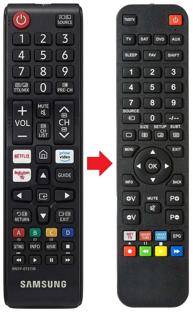 Afstandsbediening geschikt voor SAMSUNG UE32T4300