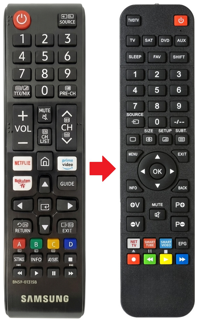 Afstandsbediening geschikt voor SAMSUNG UE50TU7090