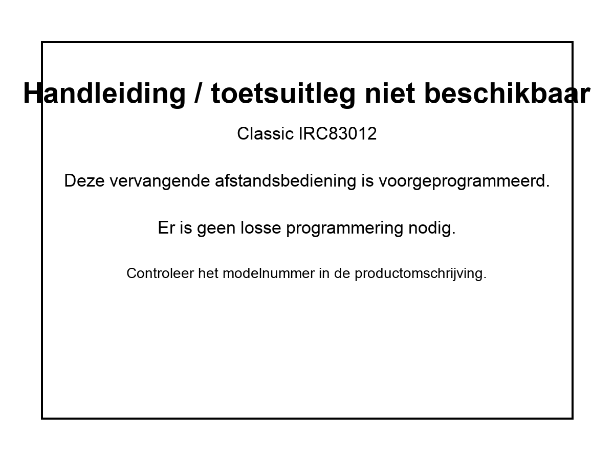Vervangende afstandsbediening voor Amadeus RIR 9412