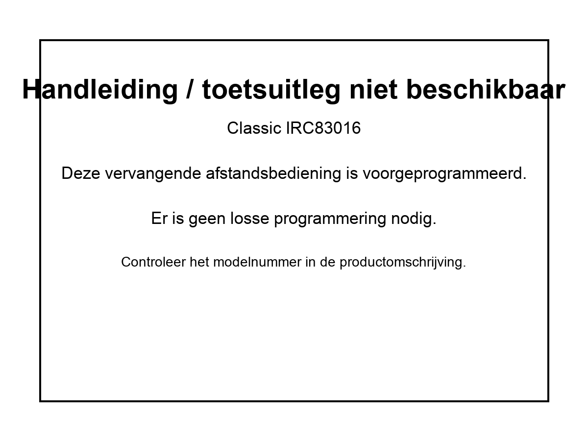 Vervangende afstandsbediening voor COM COM 3348