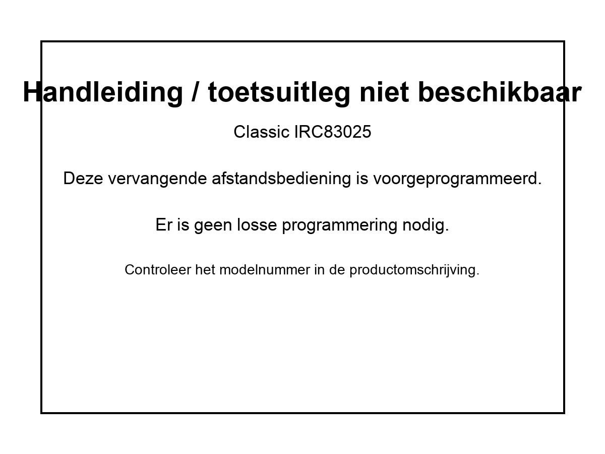 Vervangende afstandsbediening voor COM COM 3383