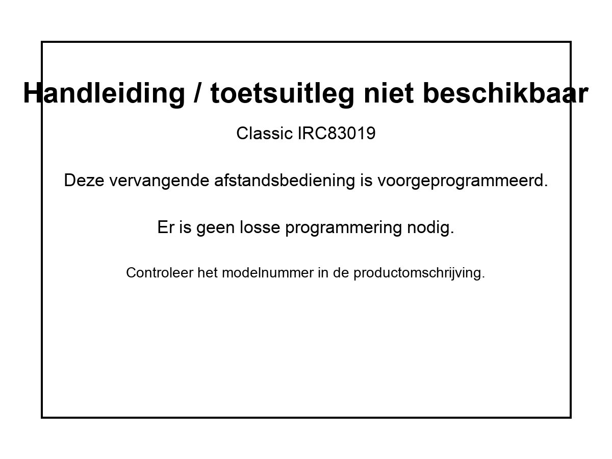 Vervangende afstandsbediening voor COM COM 3354