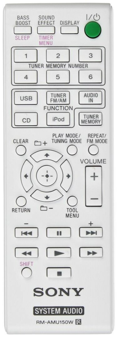 Sony RM-AMU149W afstandsbediening