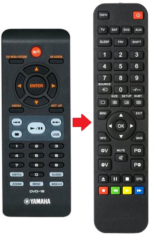 Yamaha DVD-16 afstandsbediening