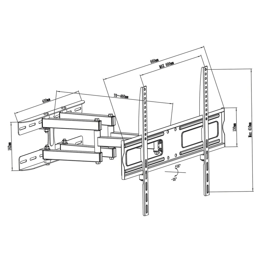 Maclean Brackets MC-762 - TV Muurbeugel Dubbele Arm 37-70&quot;