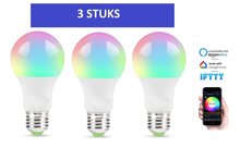 Slimme Verlichting bedienbaar met smartphone applicatie | Slimme Lampen (E27) | Dimbaar  | 3 stuks