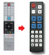 Senioren / Slechtzienden afstandsbediening voor Toshiba CT-8567 - Grote toetsen