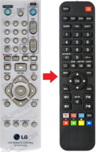 Alternatieve LG 6711R1P073B afstandsbediening 