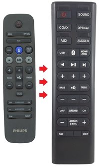 Alternatieve Philips 996580000536 afstandsbediening