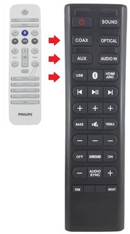 Alternatieve Philips 996580002346 afstandsbediening