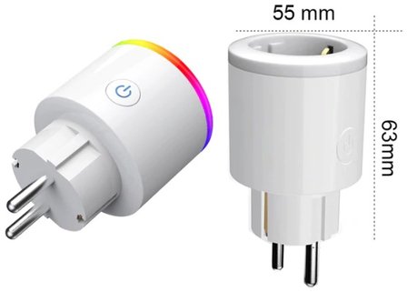 Smart plug - Set van 3 - Slimme stekker 16A - Google Home (Google Assistant) - met stroommeter