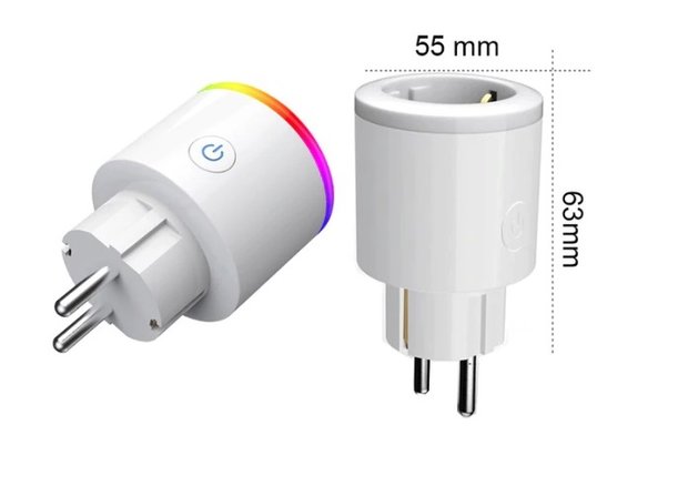 Smart plug - 1 stuk - Slimme stekker 16A - Google Home (Google Assistant) - met stroommeter