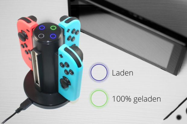 BELIFE Quad Charger 4 JoyCon Nintendo oplaadstation - Lader - Oplader
