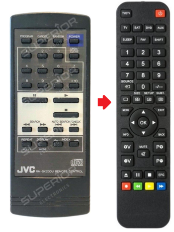 JVC RM-SX230U | RM-SX274U afstandsbediening