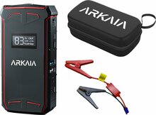 ARKAIA&reg; 3-in-1 Jump Starter met Powerbank - Jumpstarter - Starthulp met 12V Accu Lader voor Auto, Motor, Scooter, Boot - USB 5V/2.4A Poort - Draagtas - Rood/Zwart - 8000mAh