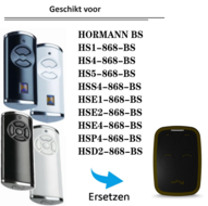 Handzender voor H&ouml;rmann BS Bisecur HSE1 - HSE2 - HSE4-868-BS - HS1 - HS4 - HS5 - HSS4 - HSP4 - HSD2-868-BS 