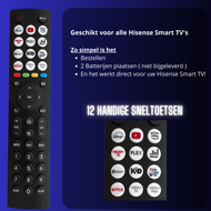 Universele afstandsbediening voor Hisense Smart TV - Vidaa