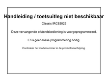 Vervangende afstandsbediening voor COM COM 3044