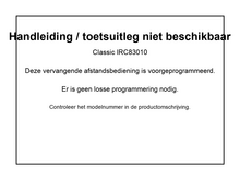 Vervangende afstandsbediening voor COM COM 3115