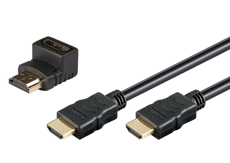 HDMI Kabel - 3 meter + 90° adapter