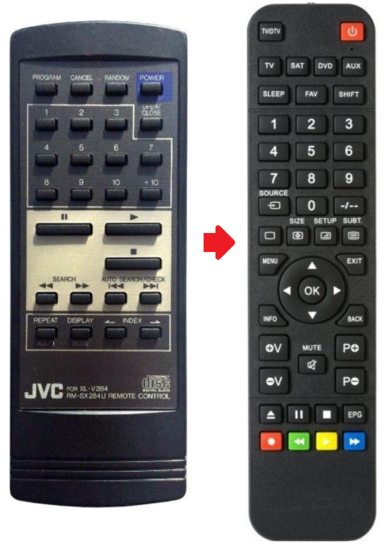 JVC RM-SX284U afstandsbediening