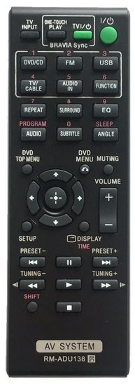 Alternatieve Sony RM-ADU138 afstandsbediening